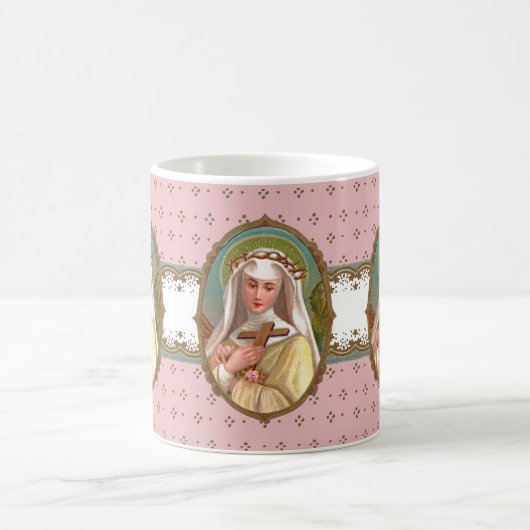 Gerahmtes Portrait der St. Rose Lima (M 024b) Kaffeetasse (Mittel)