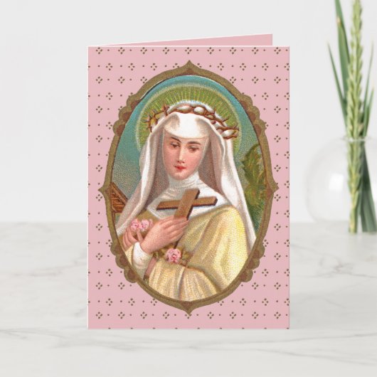 Gerahmtes Portrait der St. Rose Lima (M 024b) Karte (Vorderseite)