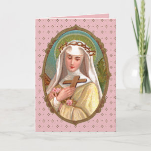 Gerahmtes Porträt der hl. Rosa von Lima (M 024b) Karte