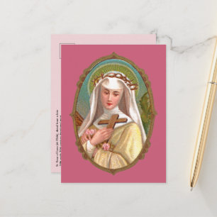 Gerahmtes Porträt der hl. Rosa von Lima (M 024b) Postkarte