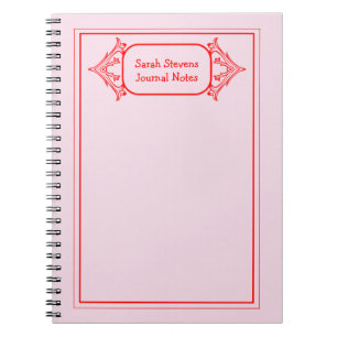 Gerahmtes Red Ornamental Notebook Notizblock
