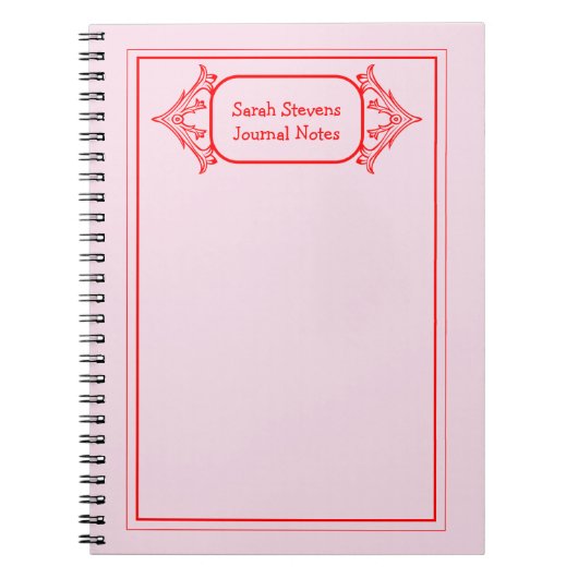 Gerahmtes Red Ornamental Notebook Notizblock (Vorderseite)