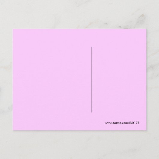 Gerahmtes rosa Herzspirale Vermisst Postkarte (Rückseite)