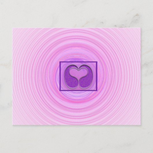 Gerahmtes rosa Herzspirale Vermisst Postkarte (Vorderseite)