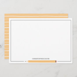 Gerahmtes Schreibpapier mit klassischem Bleistift  Mitteilungskarte