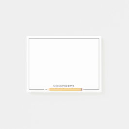 Gerahmtes Schreibpapier mit klassischem Bleistift  Post-it Klebezettel