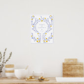 Gerahmtes Violet Fingerprint Tree Wedding Gästebuc Poster (Küche)