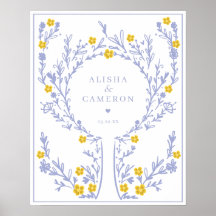 Gerahmtes Violet Fingerprint Tree Wedding Gästebuc