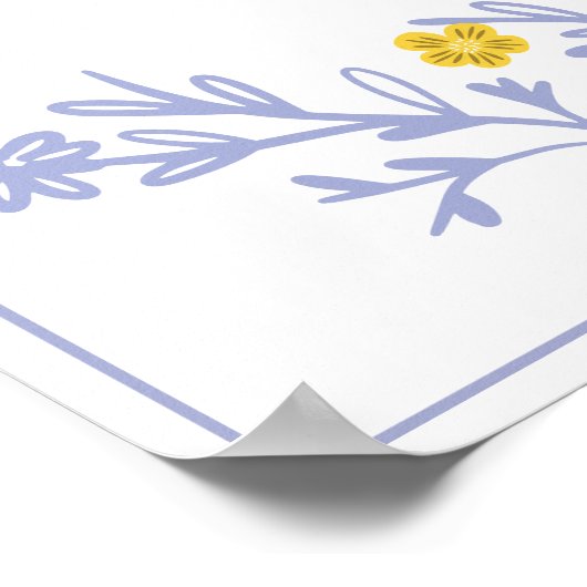 Gerahmtes Violet Fingerprint Tree Wedding Gästebuc Poster (Ecke)