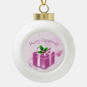 Gerahmtes Weihnachtsgeschenk Keramik Kugel-Ornament (Vorderseite)