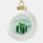Gerahmtes Weihnachtsgeschenk Keramik Kugel-Ornament (Vorderseite)