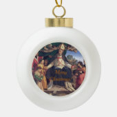 Gerahmtes Weihnachtsgeschenk Keramik Kugel-Ornament (Vorderseite)