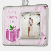 Gerahmtes Weihnachtsgeschenk Rahmen-Ornament Silber (Links)