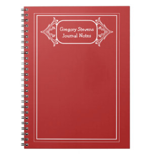 Gerahmtes White Ornamental Notebook Notizblock