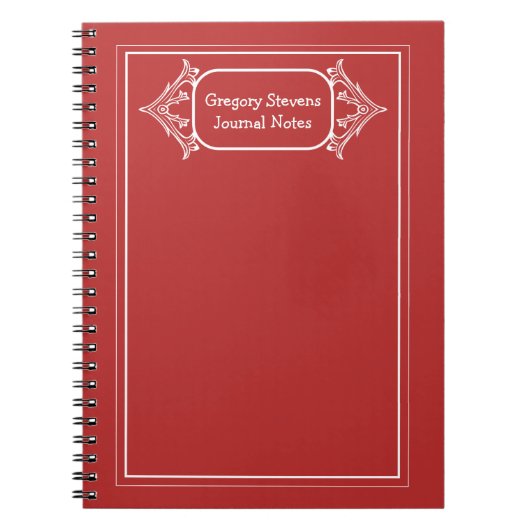 Gerahmtes White Ornamental Notebook Notizblock (Vorderseite)