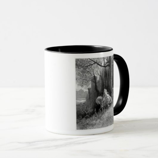 Geraint und Enid reiten weg Tasse (VorderseiteRechts)