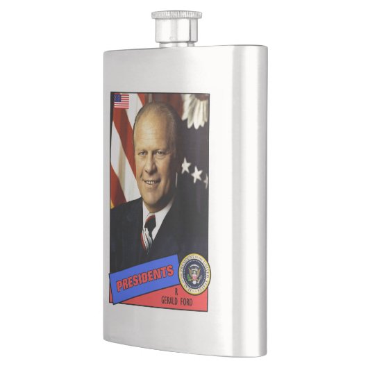 Gerald Ford Baseball Card Flachmann (Links)