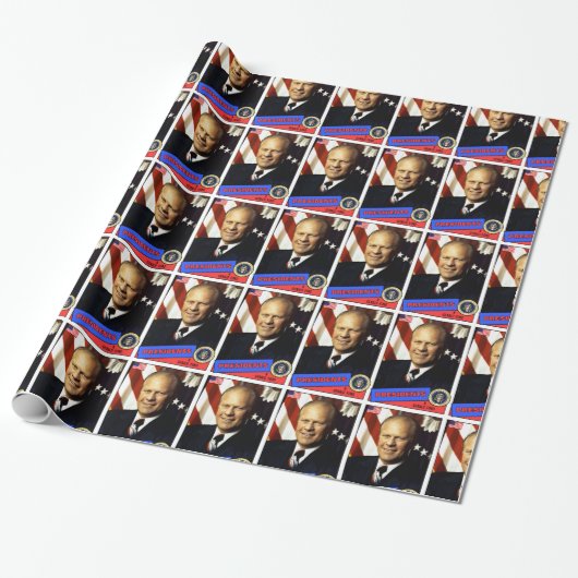 Gerald Ford Baseball Card Geschenkpapier (Ungerollt)