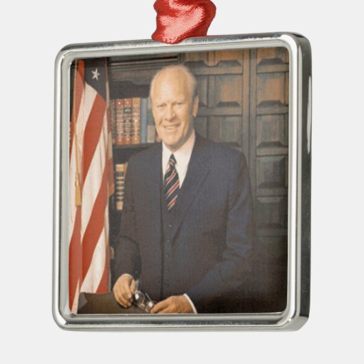 Gerald Ford Silbernes Ornament (Links)