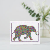 Gerald Glass Dot mit Elephant Post Card Postkarte (Stehend Vorderseite)