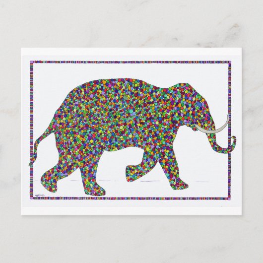 Gerald Glass Dot mit Elephant Post Card Postkarte (Vorderseite)