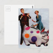 Gerald und Louise fütterte das Schwein Postkarte (Vorne/Hinten)