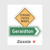 Geraldton, Western Australia Highway Sign Sticker (Blatt)