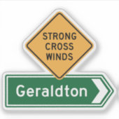 Geraldton, Western Australia Highway Sign Sticker (Vorderseite)