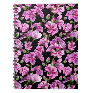 Geranazweige, Aquarellfarben-Rosa-Buds. Notizblock