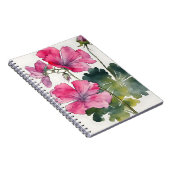 Geranie - Aquarellblumen Notizblock (Rechte Seite)