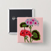 Geranien Button (Vorne & Hinten)