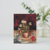 Geranien in einem Blumentopf, Van Gogh Fine Art Postkarte (Stehend Vorderseite)