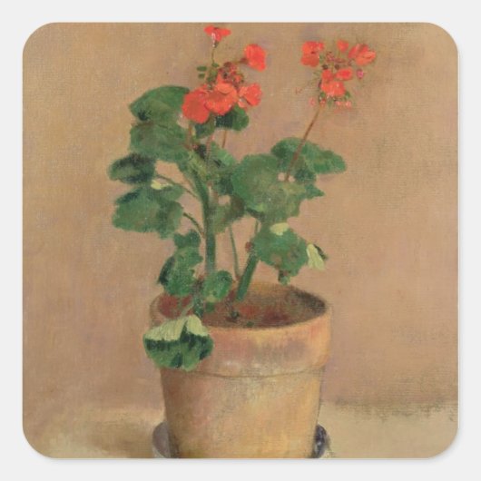 Geranien in Pot, c.1905 (Öl auf Leinwand) Quadratischer Aufkleber (Vorderseite)