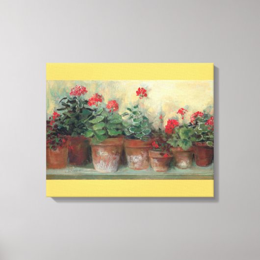 Geranien in Pots Leinwanddruck (Vorderseite)