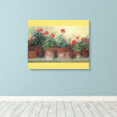 Geranien in Pots Leinwanddruck (Insitu (Holzboden))