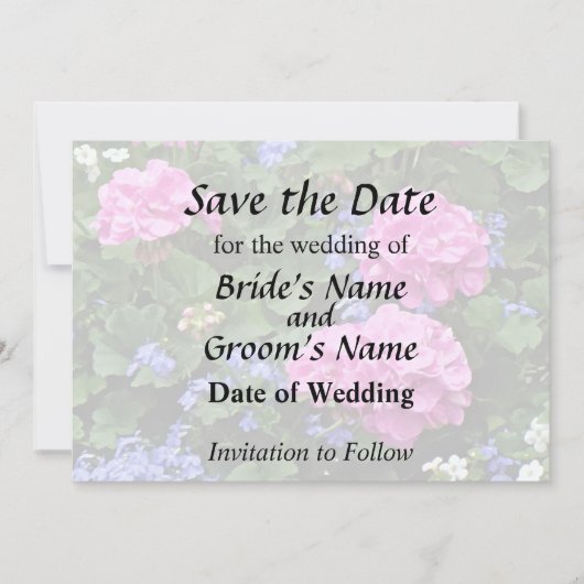 Geranien und Immergrün Save The Date (Vorderseite)