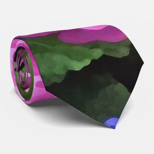 Geranien und Periwinkle Krawatte (Gerollt)