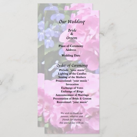 Geranien und Periwinkle Programm (Vorne/Hinten)