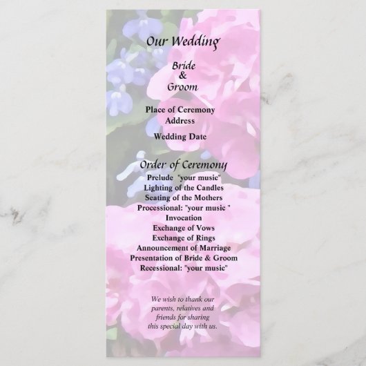 Geranien und Periwinkle Programm (Vorderseite)