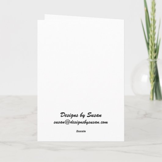 Geranien und Stiefmütterchen auf Stufen - Geburtst Karte (Rückseite)