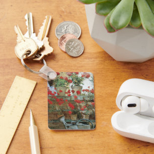 Geranien von Childe Hassam, Impressionismus im Vin Schlüsselanhänger