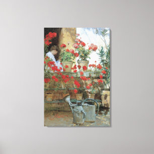Geranien von Childe Hassam, Vintage-Impressionismu Leinwanddruck