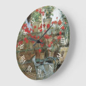 Geranien von Childe Hassam, Vintager Impressionism Große Wanduhr (Winkel)