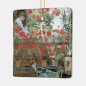 Geranien von Childe Hassam, Vintager Impressionism Keramikornament (Links)
