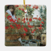 Geranien von Childe Hassam, Vintager Impressionism Keramikornament (Vorderseite)