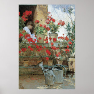 Geranien von Childe Hassam, Vintager Impressionism Poster