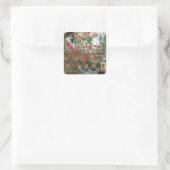 Geranien von Childe Hassam, Vintager Impressionism Quadratischer Aufkleber (Tasche)