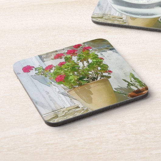 Geranine Getränkeuntersetzer (Linke Seite)