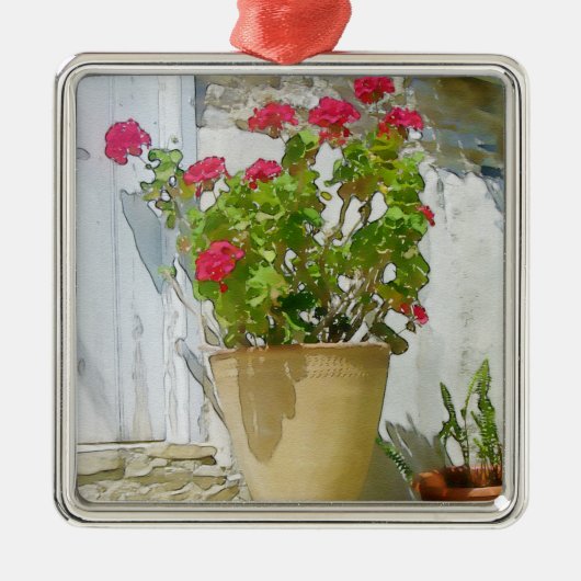 Geranine Ornament Aus Metall (Vorne)