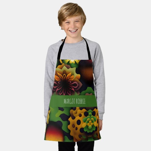 Geranium 3D Abstrakt Geometrisches Muster Schürze (Getragen)